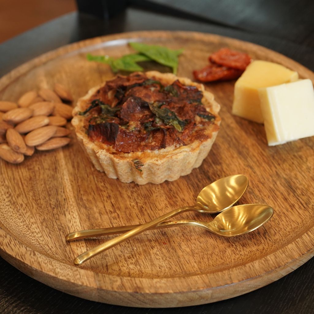 Bacon, sundried tomato & cheese quiche