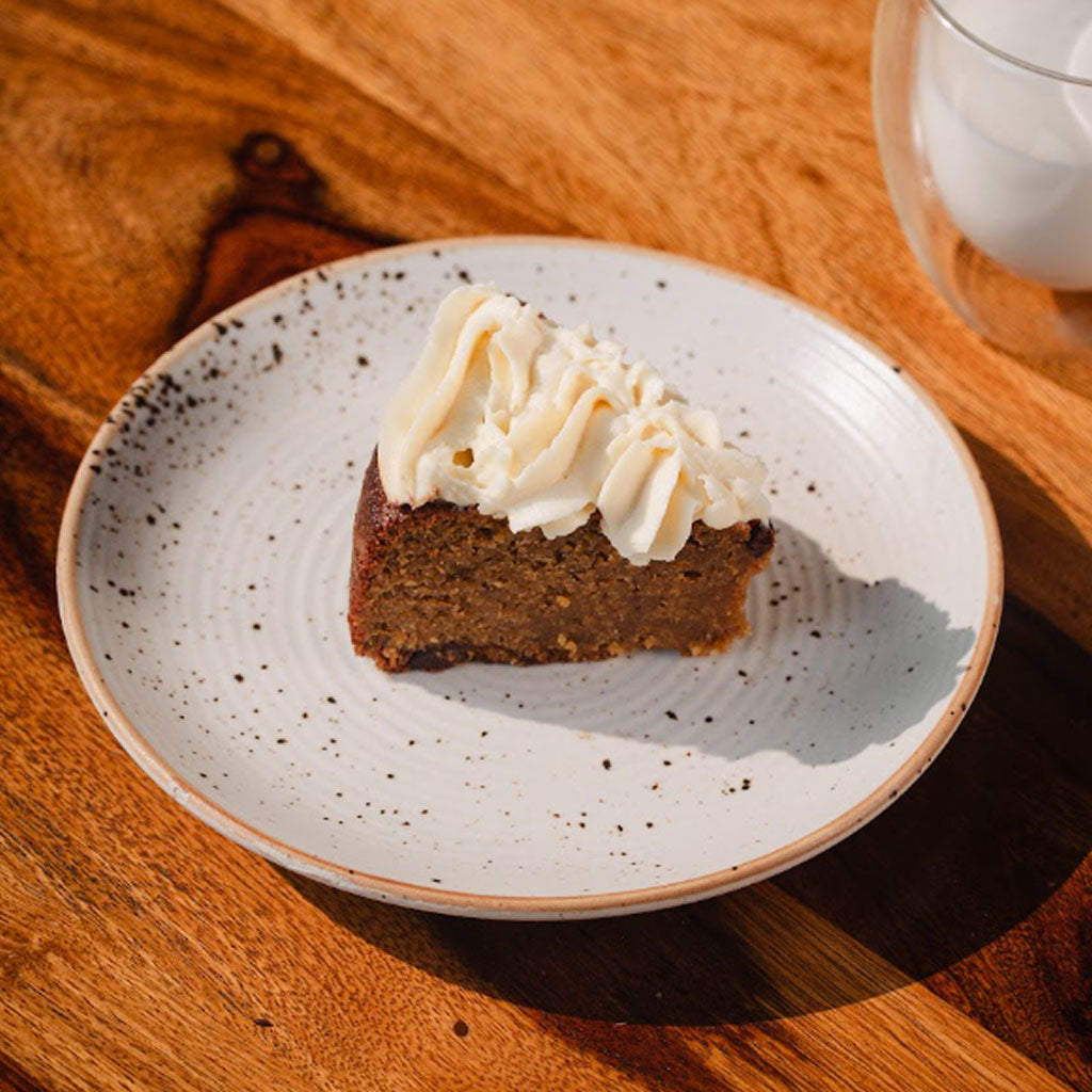 Almond cake with chocolate chunks