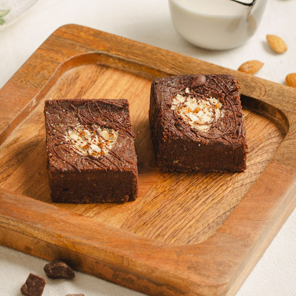 Almond heart fudge brownies