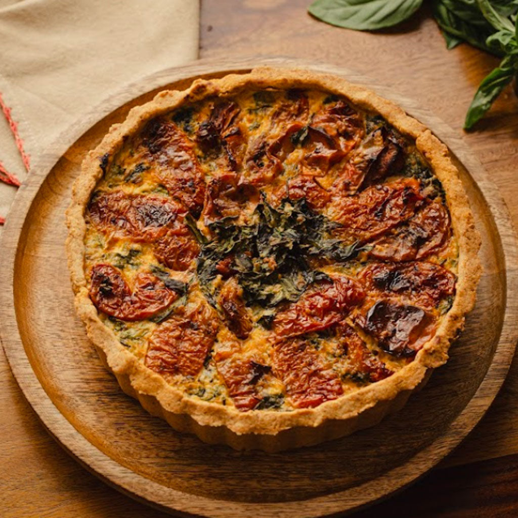 Sun dried tomatoes & cheese quiche