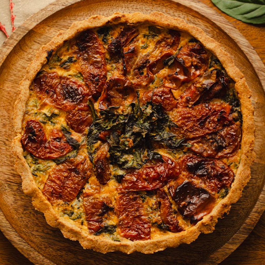 Sun dried tomatoes & cheese quiche