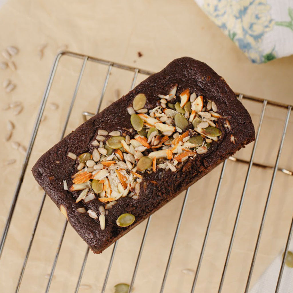 Vegan cacao and seeds loaf & muffin