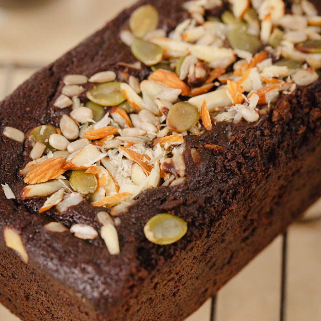 Vegan cacao and seeds loaf & muffin
