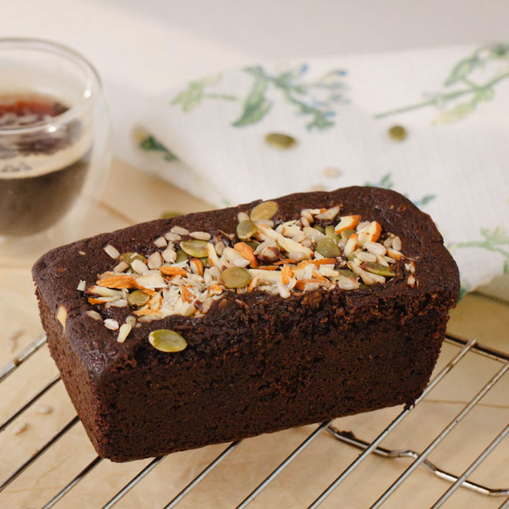 Vegan cacao and seeds loaf & muffin